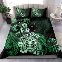 Aotearoa Kia Ora New Zealand Ta Moko Green Version Bedding Set LT01 - Polynesian Pride