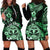 Aotearoa Kia Ora New Zealand Ta Moko Green Version Hoodie Dress LT01 - Polynesian Pride