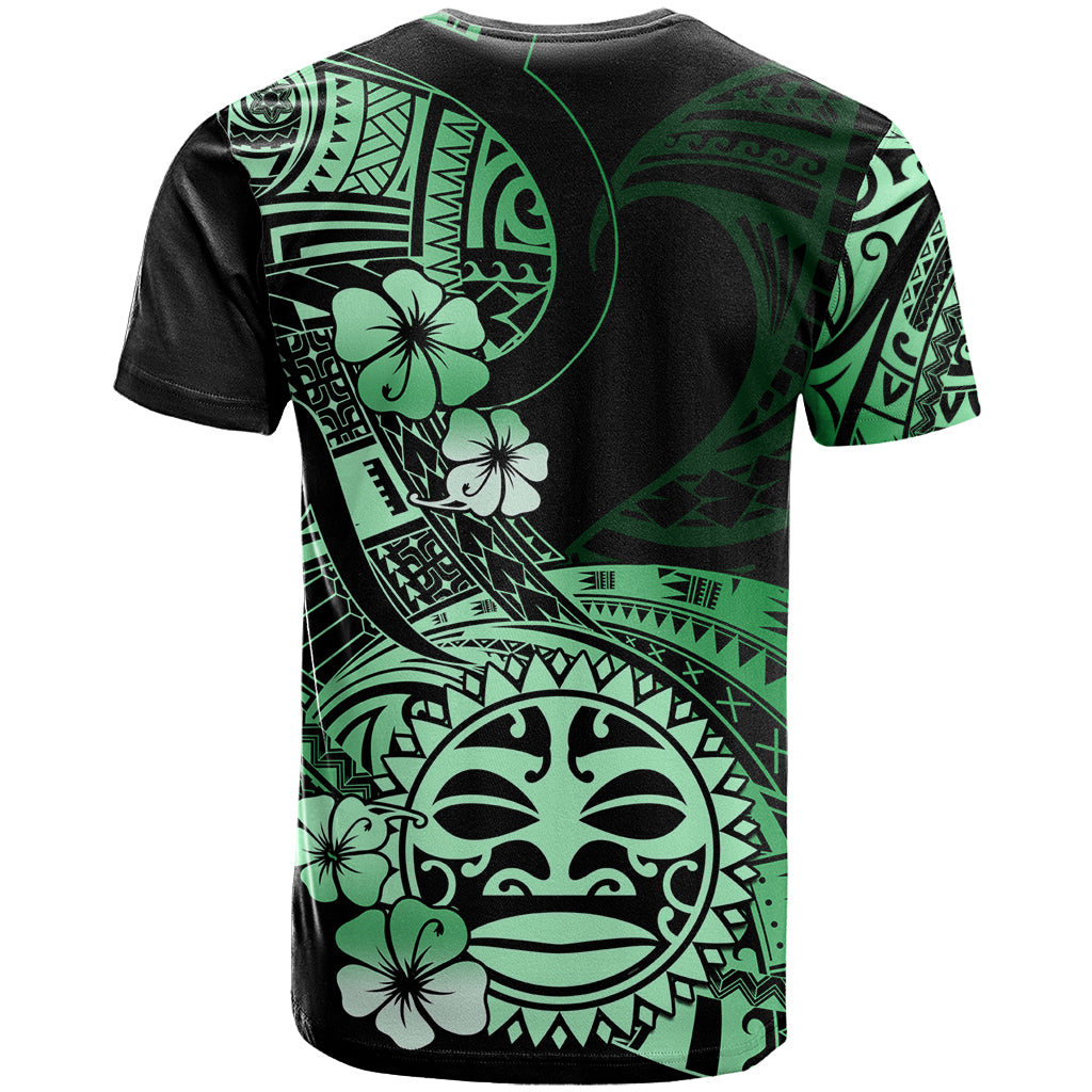 Aotearoa Kia Ora New Zealand Ta Moko Green Version T Shirt LT01 - Polynesian Pride