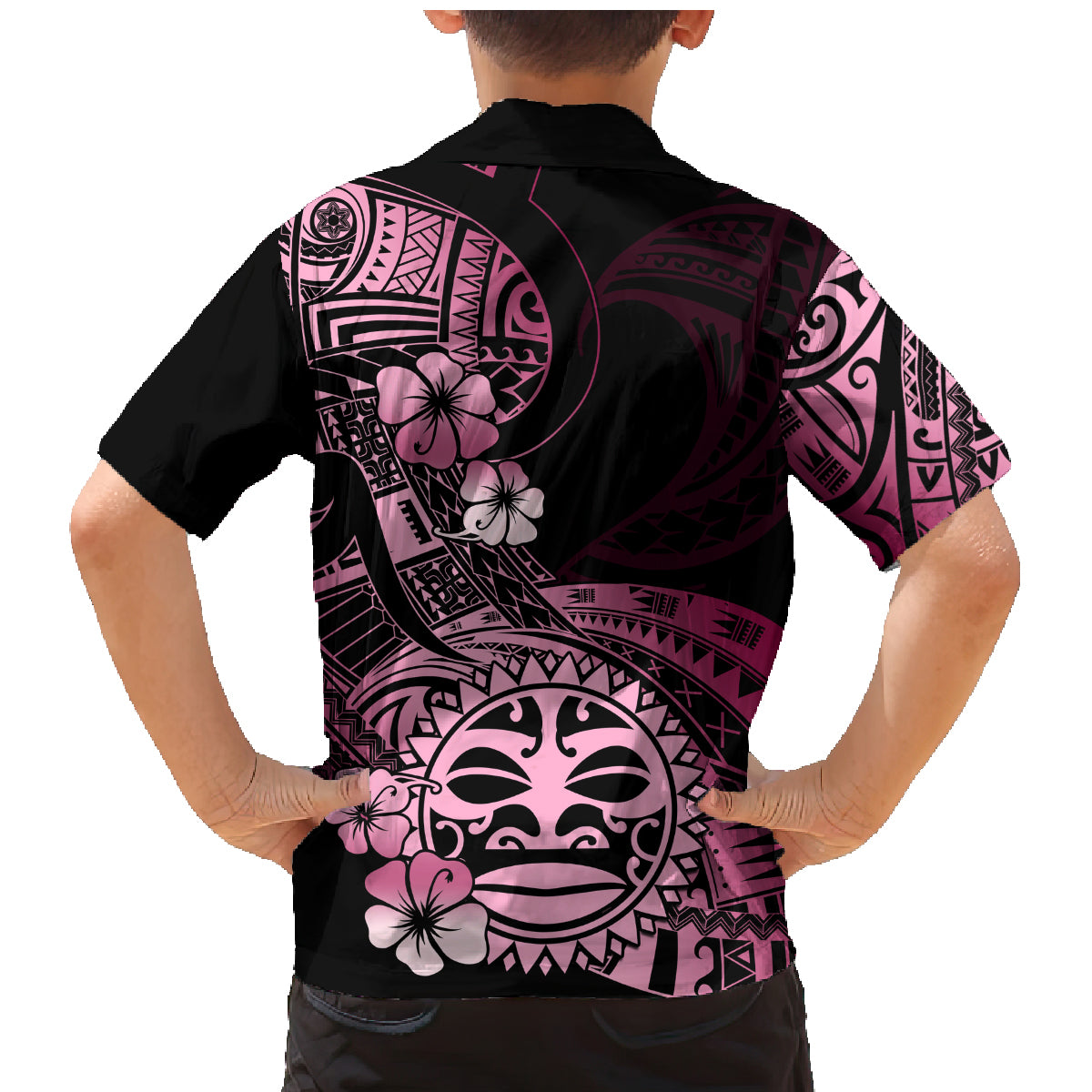 Aotearoa Kia Ora New Zealand Ta Moko Pink Version Family Matching Mermaid Dress and Hawaiian Shirt LT01 - Polynesian Pride