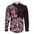 Aotearoa Kia Ora New Zealand Ta Moko Pink Version Family Matching Mermaid Dress and Hawaiian Shirt LT01 Dad's Shirt - Long Sleeve Pink - Polynesian Pride