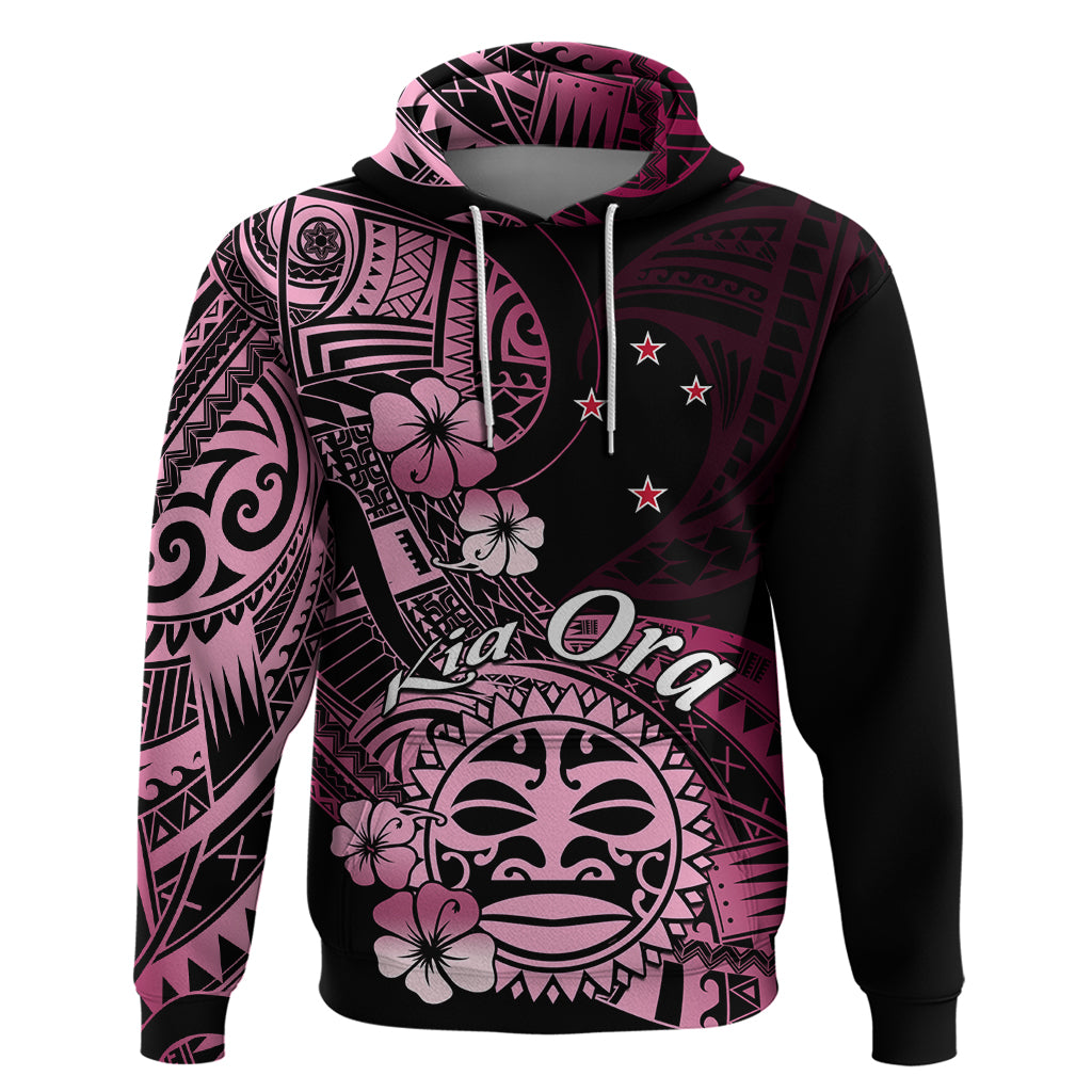 Aotearoa Kia Ora New Zealand Ta Moko Pink Version Hoodie LT01 Pullover Hoodie Pink - Polynesian Pride