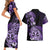 Aotearoa Kia Ora New Zealand Ta Moko Purple Version Couples Matching Short Sleeve Bodycon Dress and Hawaiian Shirt LT01 - Polynesian Pride