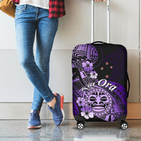 Aotearoa Kia Ora New Zealand Ta Moko Purple Version Luggage Cover LT01 - Polynesian Pride