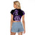 Aotearoa Kia Ora New Zealand Ta Moko Purple Version Raglan Cropped T Shirt LT01 - Polynesian Pride