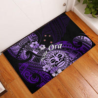 Aotearoa Kia Ora New Zealand Ta Moko Purple Version Rubber Doormat LT01 Purple - Polynesian Pride