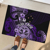 Aotearoa Kia Ora New Zealand Ta Moko Purple Version Rubber Doormat LT01 - Polynesian Pride