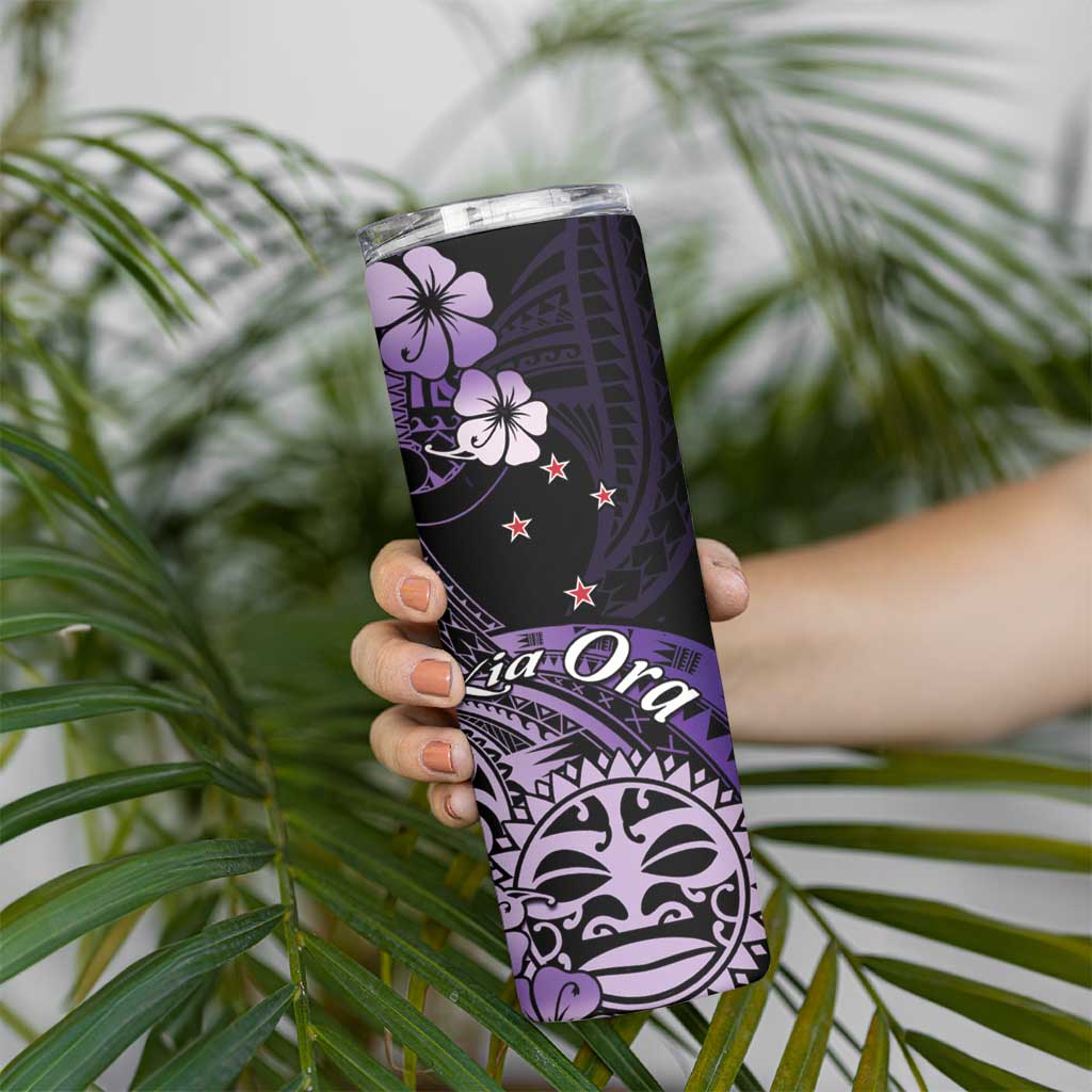 Aotearoa Kia Ora New Zealand Ta Moko Purple Version Skinny Tumbler