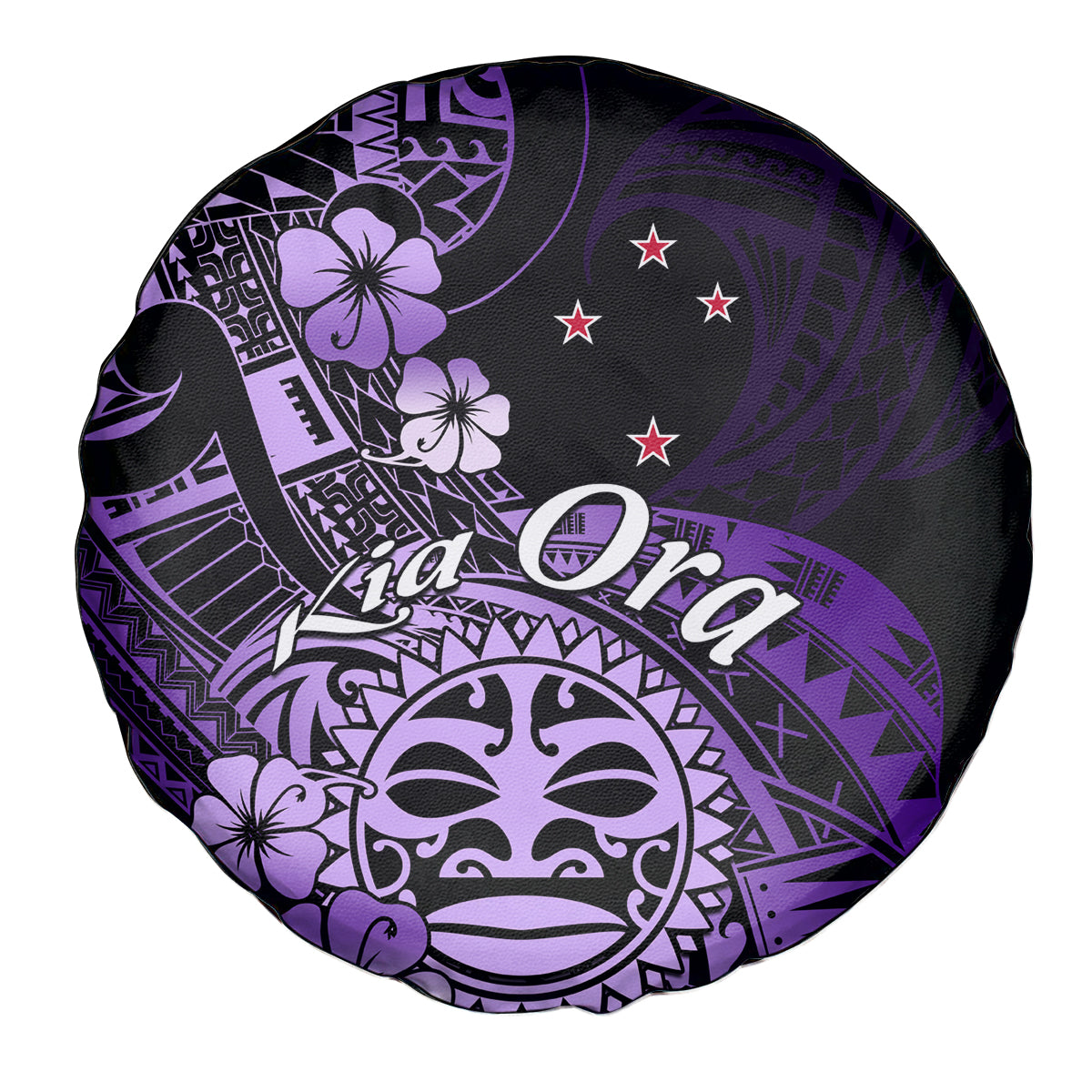 Aotearoa Kia Ora New Zealand Ta Moko Purple Version Spare Tire Cover LT01 - Polynesian Pride