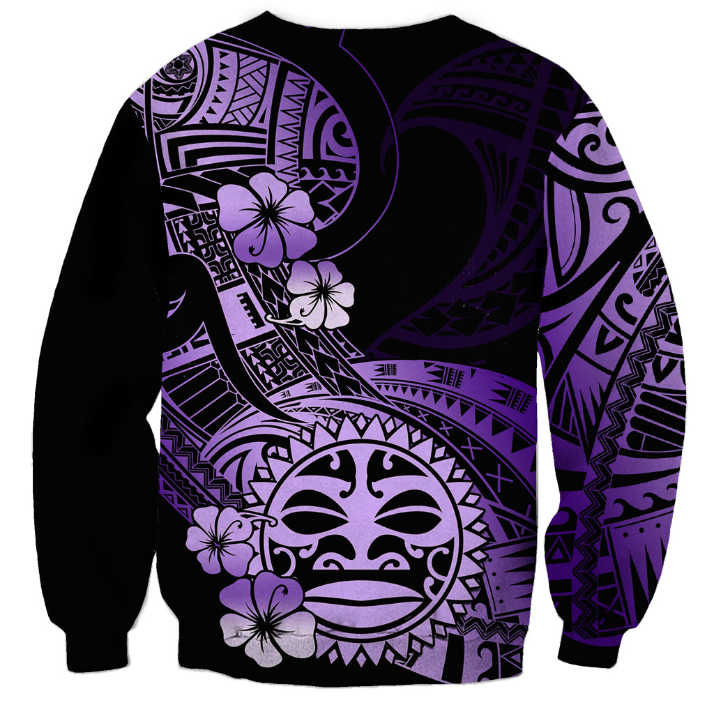 Aotearoa Kia Ora New Zealand Ta Moko Purple Version Sweatshirt LT01 - Polynesian Pride