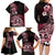 Aotearoa Kia Ora New Zealand Ta Moko Red Version Family Matching Long Sleeve Bodycon Dress and Hawaiian Shirt LT01 - Polynesian Pride