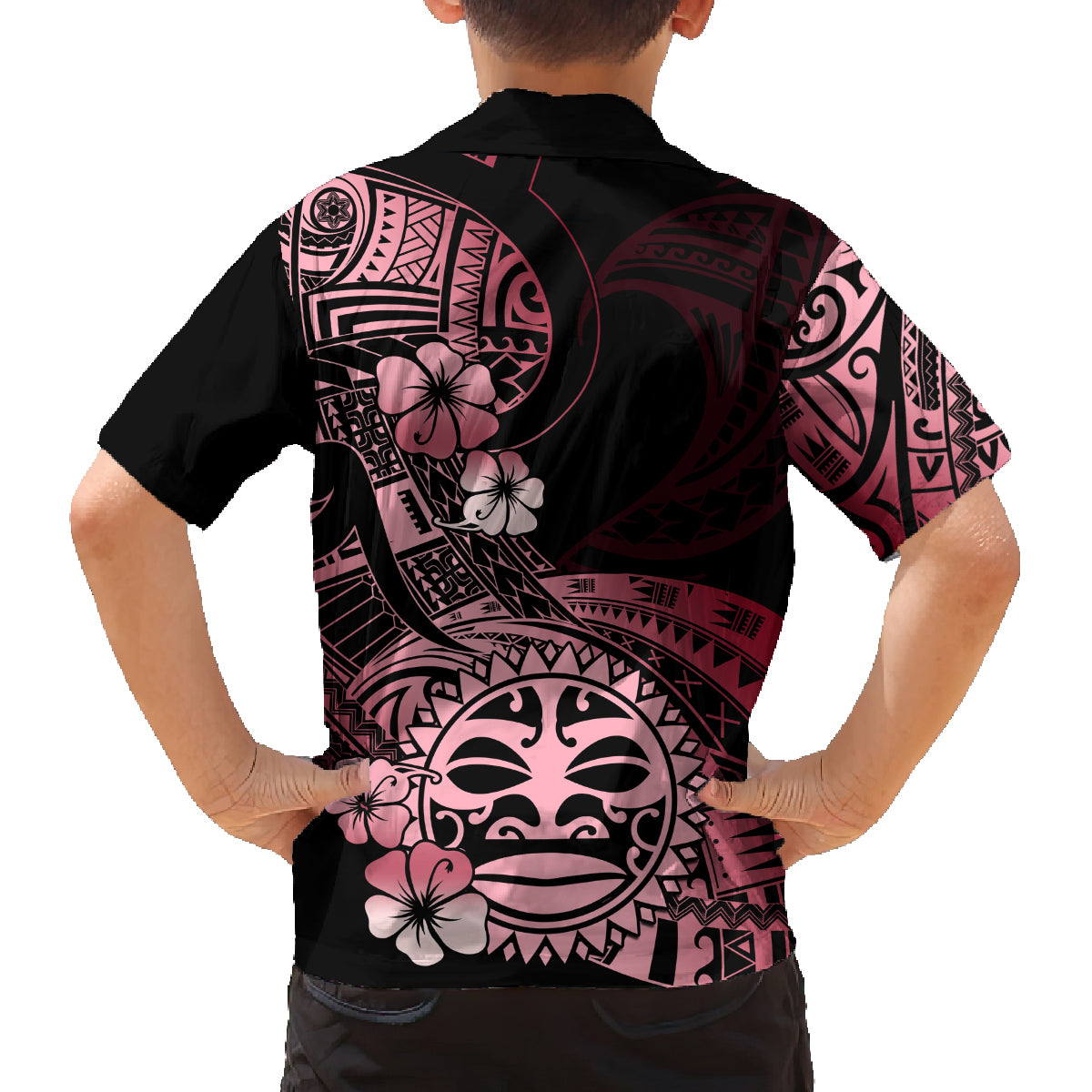 Aotearoa Kia Ora New Zealand Ta Moko Red Version Family Matching Tank Maxi Dress and Hawaiian Shirt LT01 - Polynesian Pride