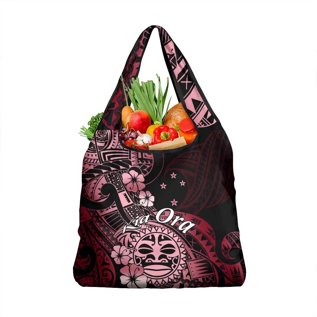 Aotearoa Kia Ora New Zealand Ta Moko Red Version Grocery Bag