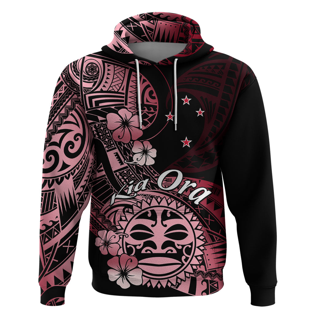 Aotearoa Kia Ora New Zealand Ta Moko Red Version Hoodie LT01 Pullover Hoodie Red - Polynesian Pride