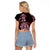 Aotearoa Kia Ora New Zealand Ta Moko Red Version Raglan Cropped T Shirt LT01 - Polynesian Pride