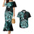 Aotearoa Kia Ora New Zealand Ta Moko Turquoise Version Couples Matching Mermaid Dress and Hawaiian Shirt LT01 Turquoise - Polynesian Pride