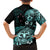 Aotearoa Kia Ora New Zealand Ta Moko Turquoise Version Family Matching Puletasi Dress and Hawaiian Shirt LT01 - Polynesian Pride