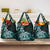 Aotearoa Kia Ora New Zealand Ta Moko Turquoise Version Grocery Bag