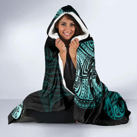 Aotearoa Kia Ora New Zealand Ta Moko Turquoise Version Hooded Blanket LT01 - Polynesian Pride