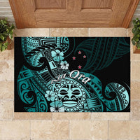 Aotearoa Kia Ora New Zealand Ta Moko Turquoise Version Rubber Doormat LT01 - Polynesian Pride