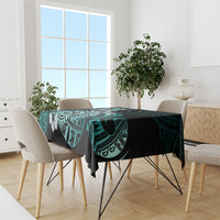 Aotearoa Kia Ora New Zealand Ta Moko Turquoise Version Tablecloth LT01 - Polynesian Pride