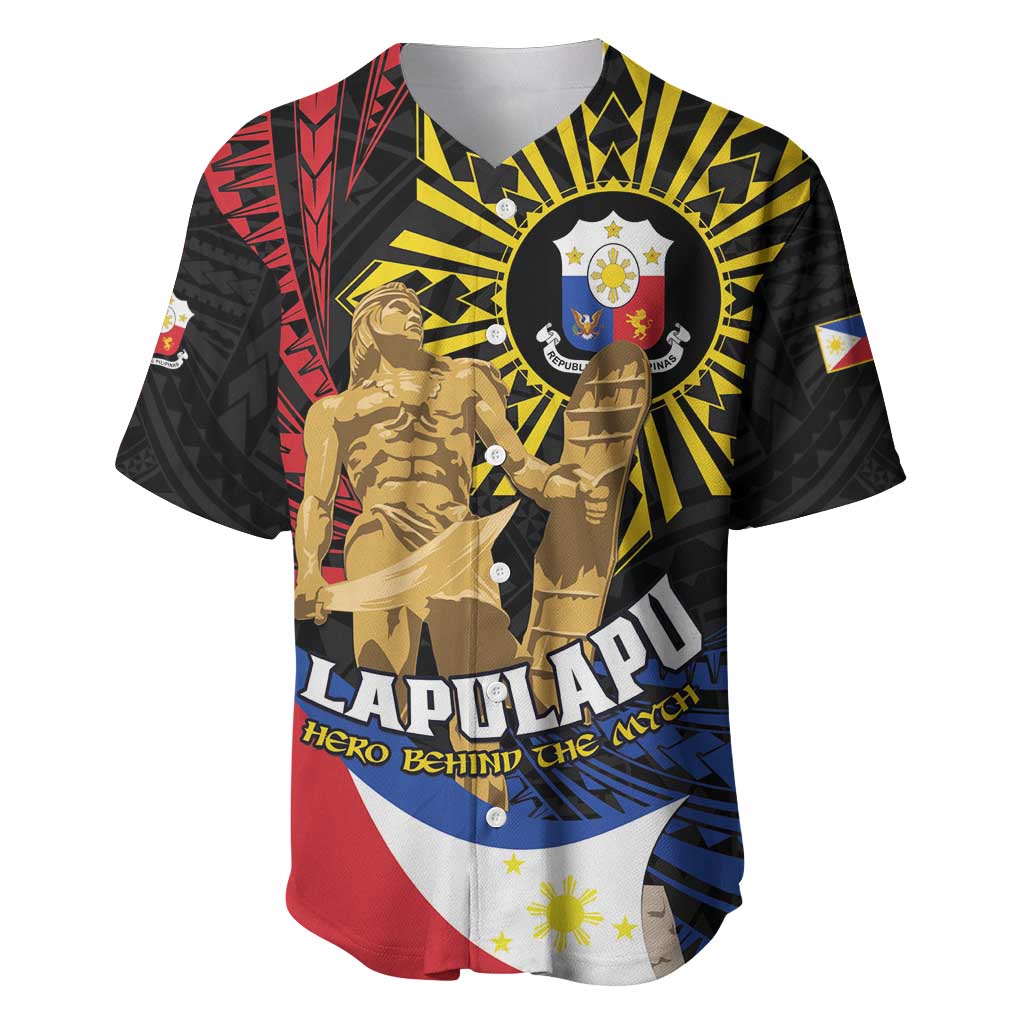 Personalized Lapulapu The First Filipino Hero Baseball Jersey Polynesian Pattern