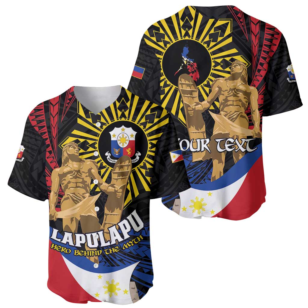 Personalized Lapulapu The First Filipino Hero Baseball Jersey Polynesian Pattern