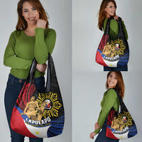 Lapulapu The First Filipino Hero Grocery Bag Polynesian Pattern