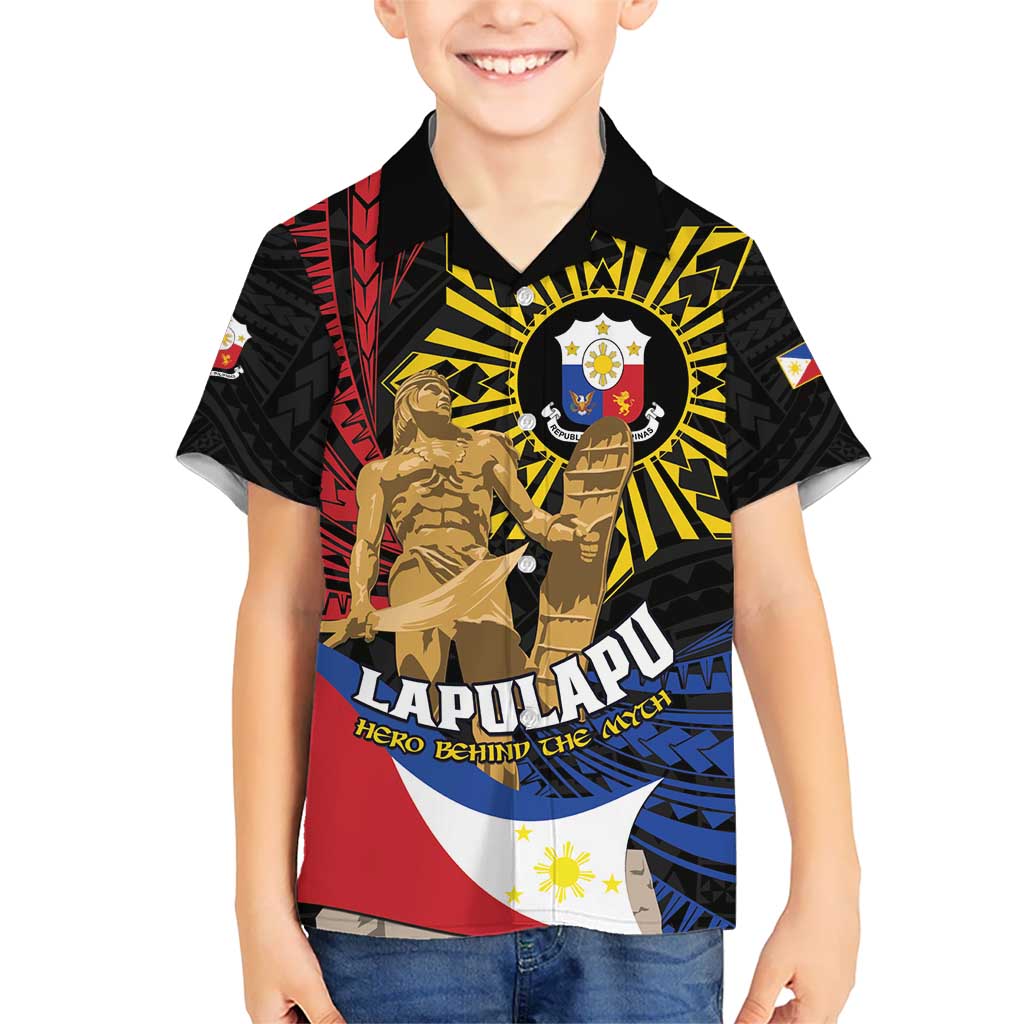Personalized Lapulapu The First Filipino Hero Kid Hawaiian Shirt Polynesian Pattern