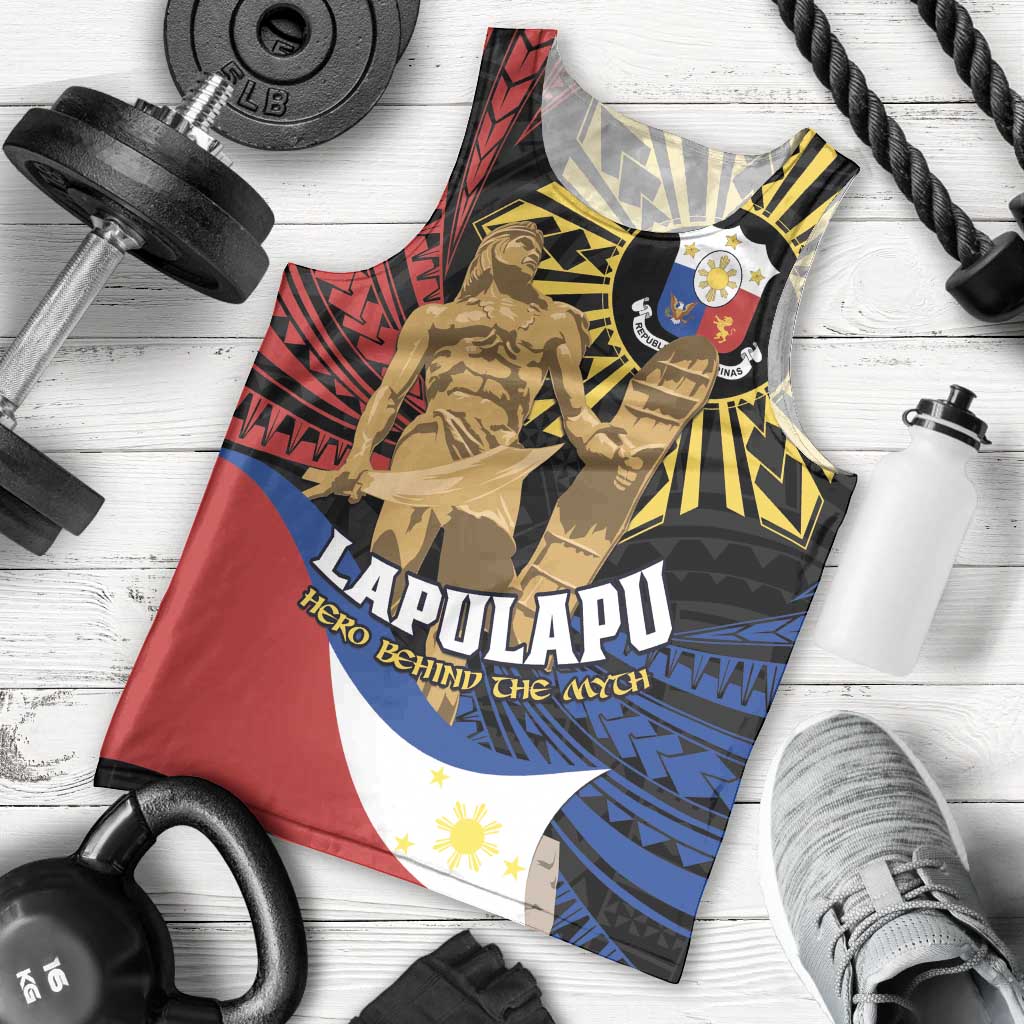 Personalized Lapulapu The First Filipino Hero Men Tank Top Polynesian Pattern