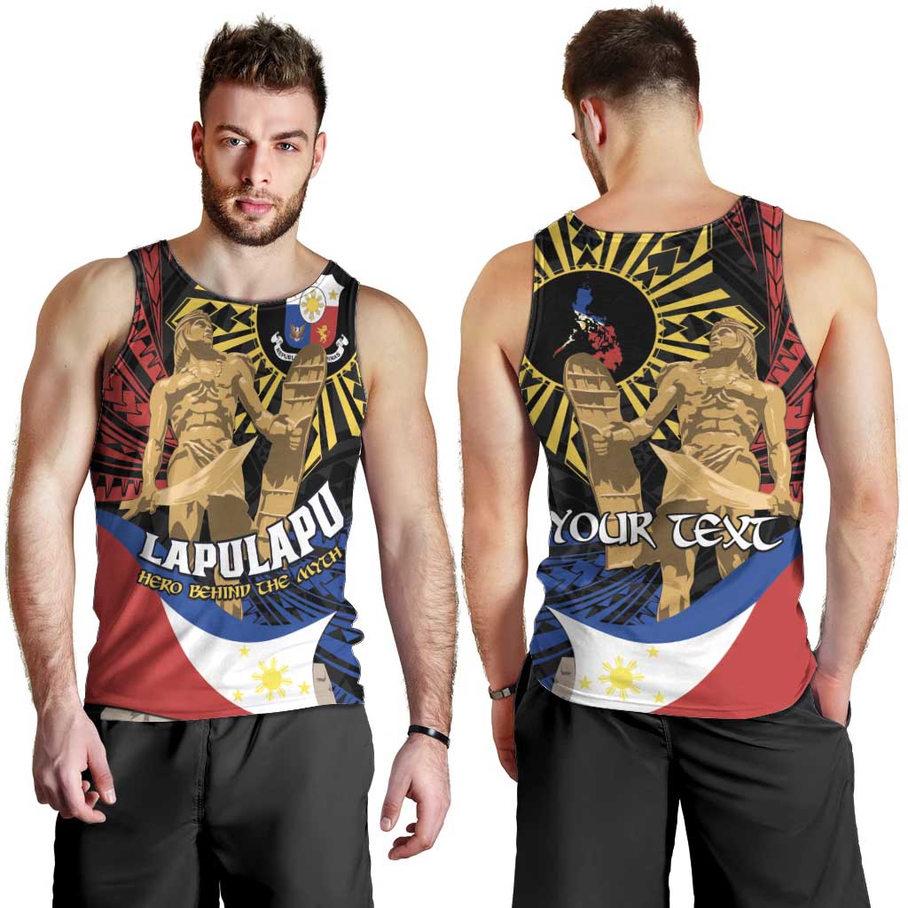 Personalized Lapulapu The First Filipino Hero Men Tank Top Polynesian Pattern
