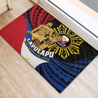 Lapulapu The First Filipino Hero Rubber Doormat Polynesian Pattern