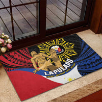 Lapulapu The First Filipino Hero Rubber Doormat Polynesian Pattern