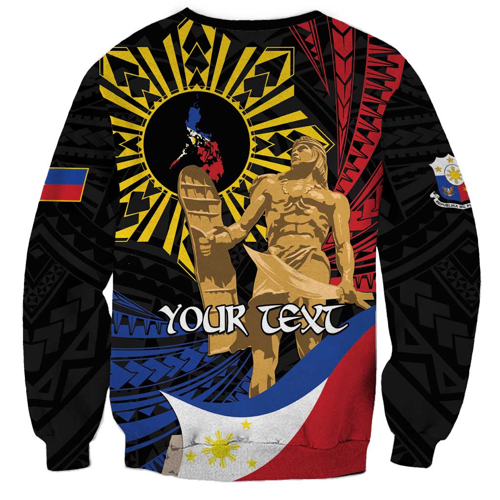 Personalized Lapulapu The First Filipino Hero Sweatshirt Polynesian Pattern