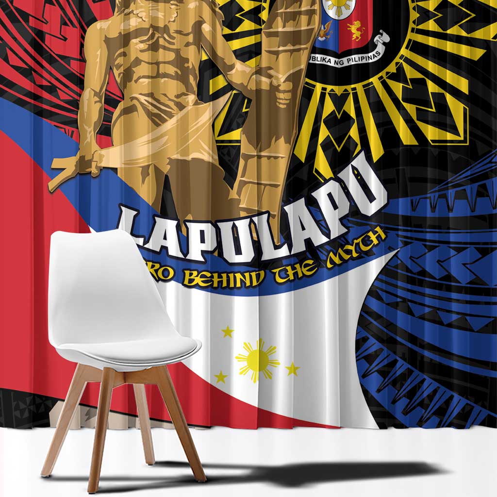 Lapulapu The First Filipino Hero Window Curtain Polynesian Pattern
