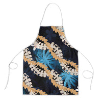 Puakenikeni Maile Lei Apron Frangipani Blue Tropical Leaves
