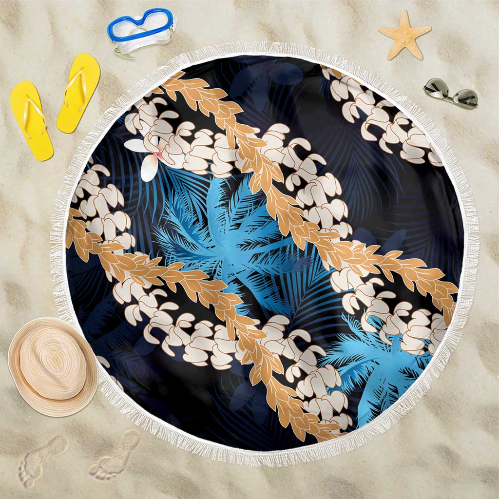 Puakenikeni Maile Lei Beach Blanket Frangipani Blue Tropical Leaves