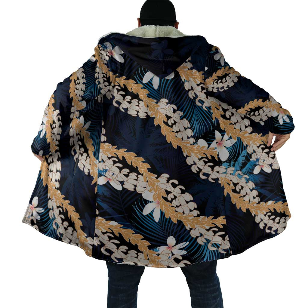 Puakenikeni Maile Lei Cloak Frangipani Blue Tropical Leaves