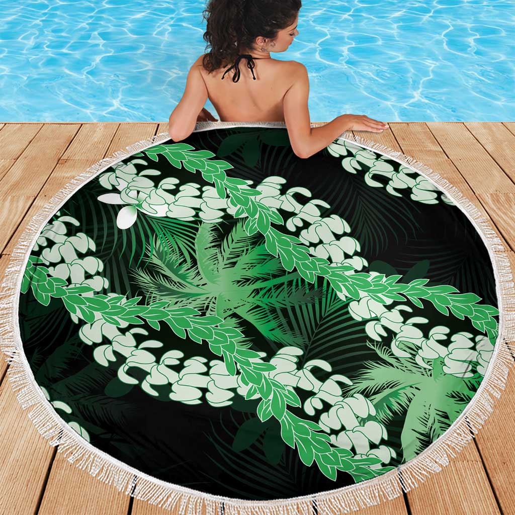 Puakenikeni Maile Lei Beach Blanket Frangipani Green Tropical Leaves LT01 - Polynesian Pride