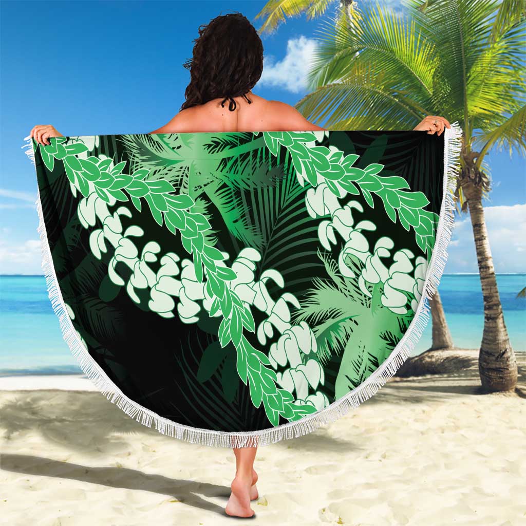 Puakenikeni Maile Lei Beach Blanket Frangipani Green Tropical Leaves LT01 - Polynesian Pride