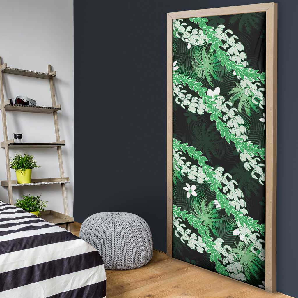 Puakenikeni Maile Lei Door Cover Frangipani Green Tropical Leaves