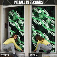 Puakenikeni Maile Lei Door Cover Frangipani Green Tropical Leaves