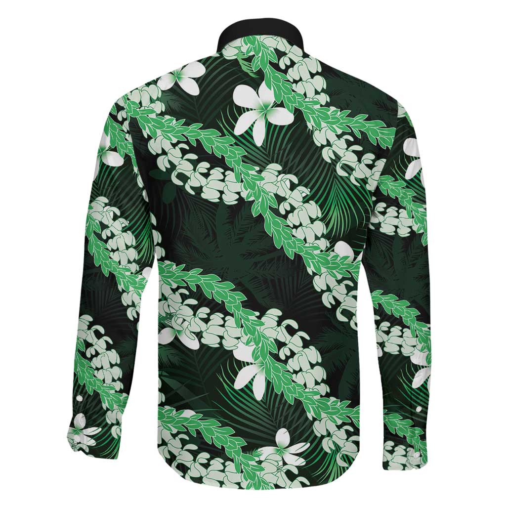 Puakenikeni Maile Lei Family Matching Puletasi and Hawaiian Shirt Frangipani Green Tropical Leaves LT01 - Polynesian Pride
