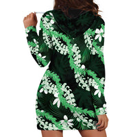 Puakenikeni Maile Lei Hoodie Dress Frangipani Green Tropical Leaves LT01 - Polynesian Pride