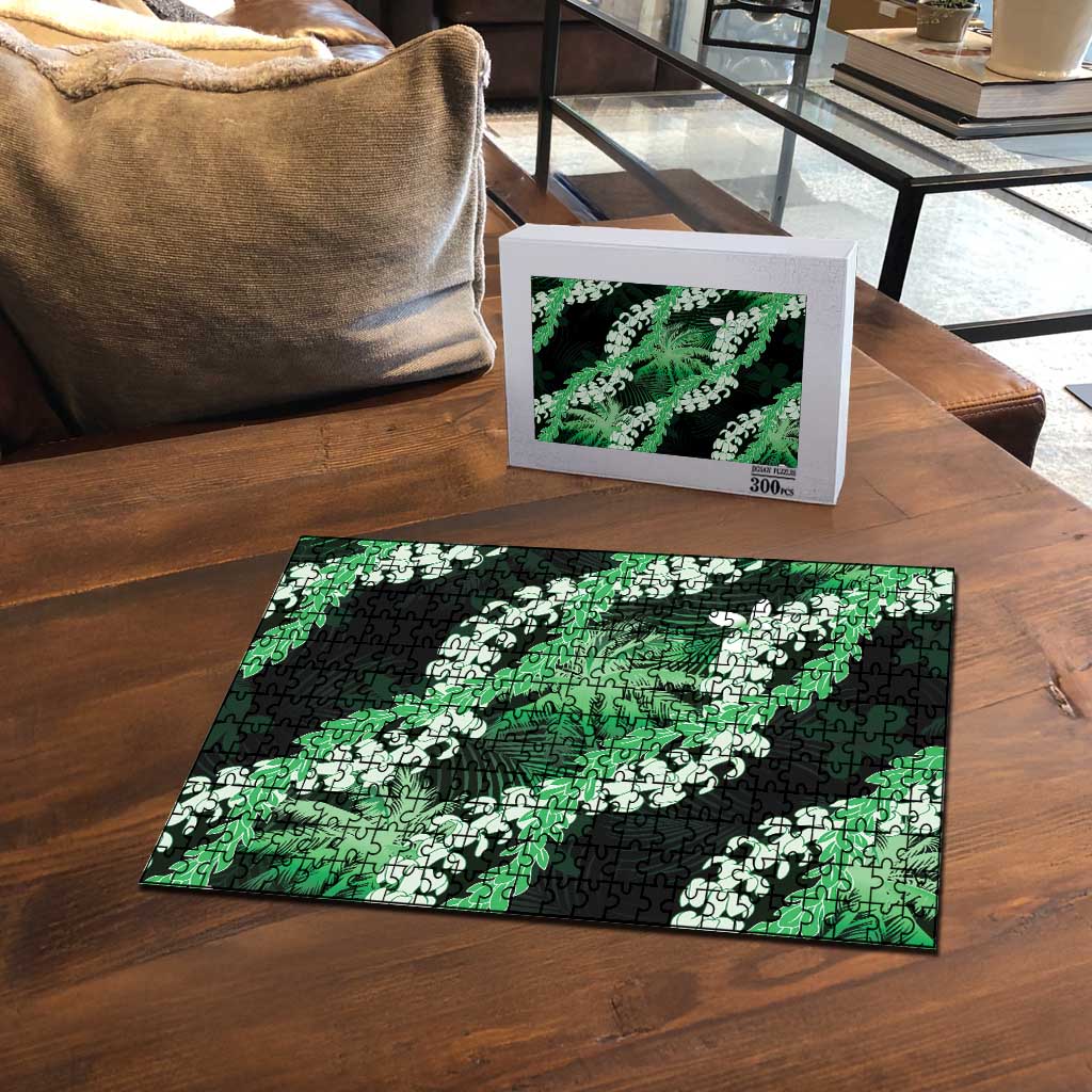 Puakenikeni Maile Lei Puzzle Frangipani Green Tropical Leaves