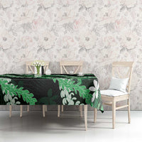 Puakenikeni Maile Lei Tablecloth Frangipani Green Tropical Leaves
