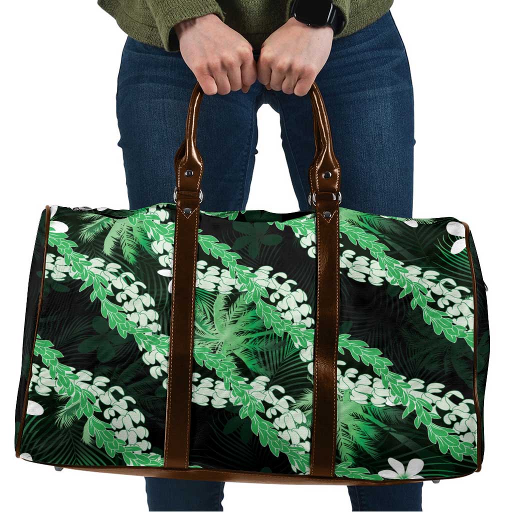 Puakenikeni Maile Lei Travel Bag Frangipani Green Tropical Leaves