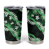 Puakenikeni Maile Lei Tumbler Cup Frangipani Green Tropical Leaves