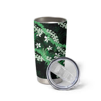 Puakenikeni Maile Lei Tumbler Cup Frangipani Green Tropical Leaves