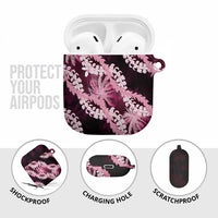 Puakenikeni Maile Lei AirPods Case Frangipani Pink Tropical Leaves